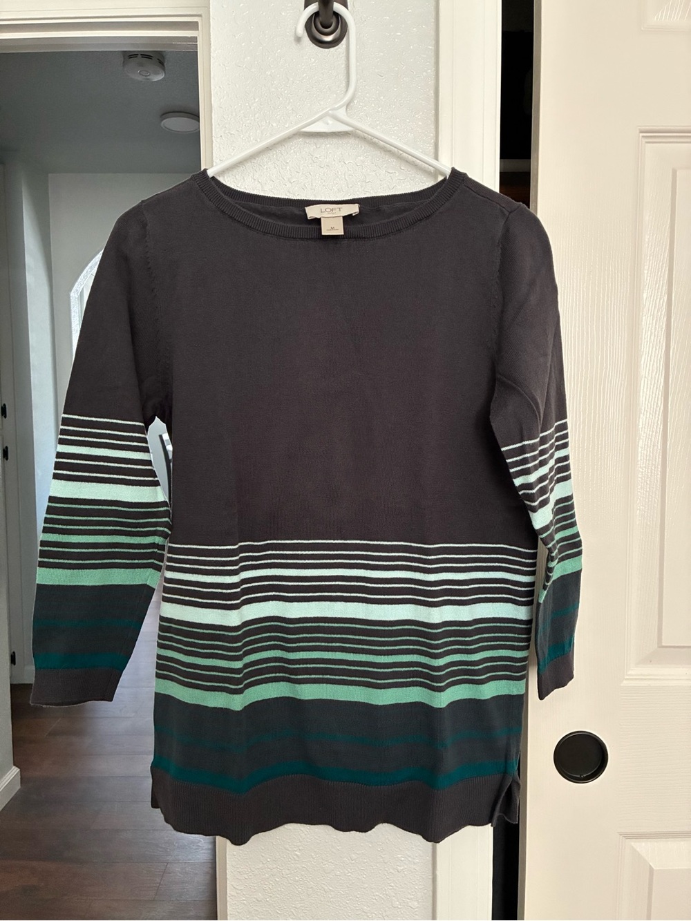 LOFT Outlet Charcoal Crewneck Lightweight Sweater